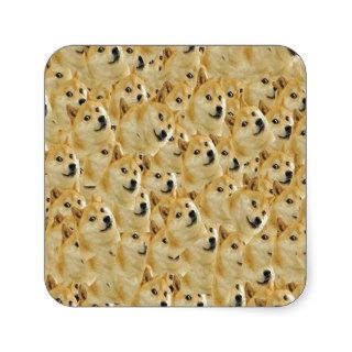 Much Doge Square Stickers