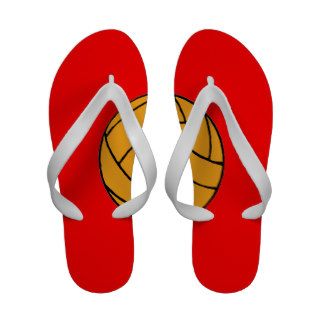 Water Polo Red and White Flip Flops