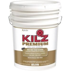 KILZ PREMIUM 5 gal. White Water Based Interior/Exterior Primer, Sealer and Stain Blocker 13000