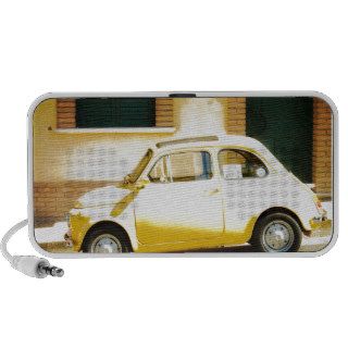 Vintage Yellow Fiat 500 in Italy Travel Speakers