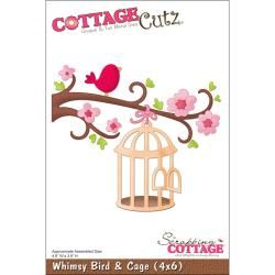 CottageCutz Die 4"X6" Whimsy Bird & Cage Cutting & Embossing Dies