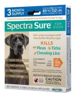 Durvet Spectra Sure Flea Treatment for 89 to 132 Pound Dogs  Pet Flea Drops 