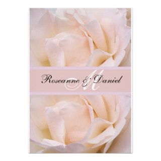 Monogram Wedding Invitation White Rose