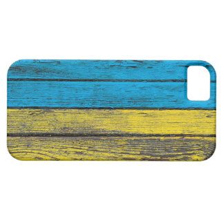 Ukrainian Flag with Rough Wood Grain Effect iPhone 5 Cover