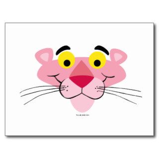 Pink Cat Face with Whiskers Postcards