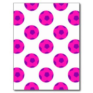 Pink and Purple Soccerball Pattern Postcard