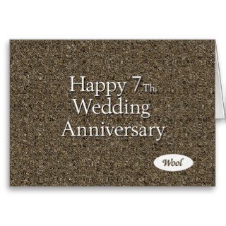 Happy 7th. Wedding Anniversary Wool Card