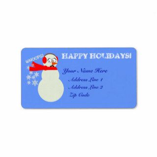 Farting Snowman Christmas Holiday Custom Address Label