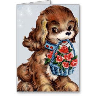 Vintage Valentine Puppy Card for Kids