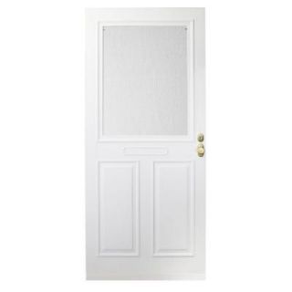 400 Series 32 in. White Aluminum Traditional Self Storing Storm Door with Nickel Hardware E4TRSN 32WH