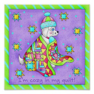 Quilt Lover Dog Poster