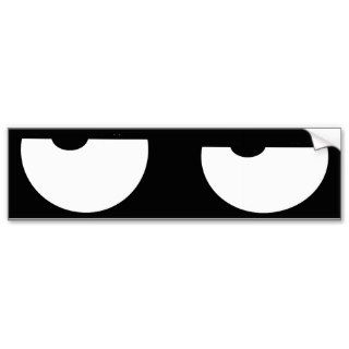funny cool cartoon eyes smiley black bumper sticker