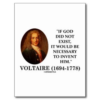 Voltaire If God Did Not Exist Necessary To Invent Post Card