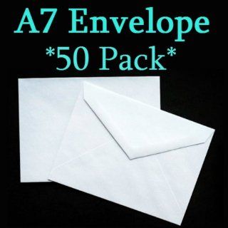 A7 White Wove Baronial Envelopes (5 1/4" x 7" 1/14")   50 pack 