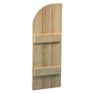 Fypon 86 in. x 24 in. x 1 1/2 in. Wood Grain Texture 3 Board and Batten Arch Shutter SH3PHLR24X86S