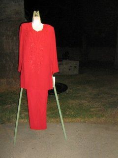Red Embellished Pantsuit   Size 12   $139.99 