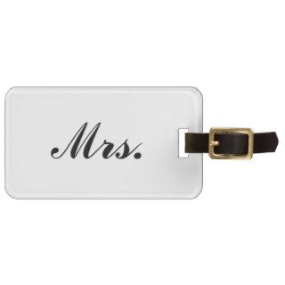 White Mr and Mrs luggage tag for her