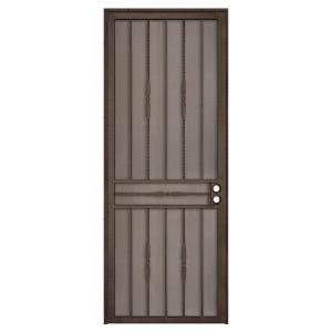 Unique Home Designs Cottage Rose 36 in. x 96 in. Copper Left Hand Outswing Security Door SDR060096R1019