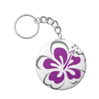 Purple hibiscus Hawaii theme gifts Keychains