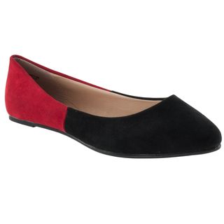 Riverberry Women's 'Candy' Black Two tone Microsuede Flats Flats