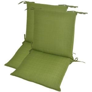 Plantation Patterns Pesto Green Textured Mid Back Outdoor Chair Cushion (2 Pack) DISCONTINUED 7410 02220800