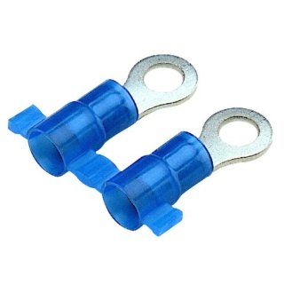Panduit PN14 10R 3K Reel Smart System Ring Terminals, Nylon Insulated, Non Funnel Entry, 16   14, AWG Wire Range, Blue, #10 Stud Size, 0.03" Stock Thickness, 0.162" Max Insulation, 0.31" Width, 0.25" Center Hole Diameter, 0.86" Len
