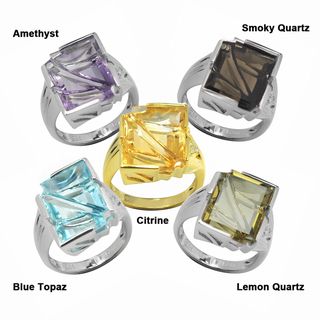De Buman Sterling Silver Genuine Gemstone and Cubic Zirconia Ring De Buman Gemstone Rings
