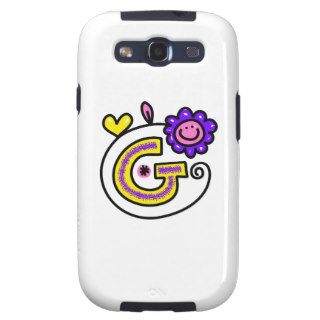 Cute Monogram Letter G Greeting Text Expression Samsung Galaxy SIII Cover