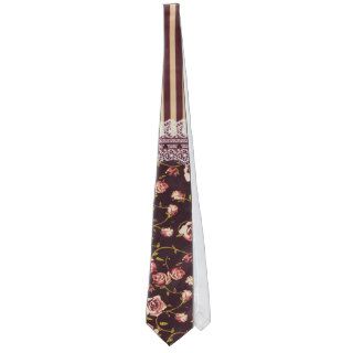 Cute Pink and Brown Vintage Flowers Neckties