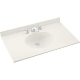 Swanstone Ellipse 49 in. Solid Surface Vanity Top in Bisque with Bisque Basin VT1B2249 018