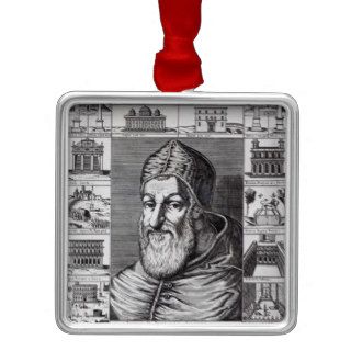 Pope Sixtus V, surrounded by the churches Christmas Ornaments