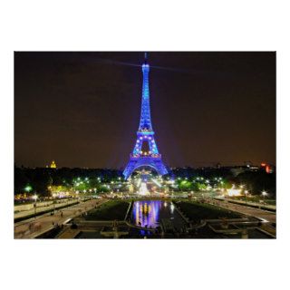 Paris, France   Eiffel at night Print