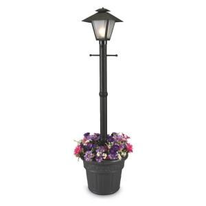 Patio Living Concepts Cape Cod Plug In Outdoor Black Post Lantern with Planter 66000