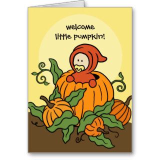 Autumn Welcome Little Pumpkin New Baby Card