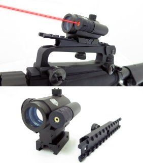 Monstrum R122T Micro Red/Green Dot with Integrated Red Laser Sight, Detachable 1 inch Riser Mount, and Rail Mount for AR 15 Carry Handle Package  Red Dot Scope Laser  Sports & Outdoors
