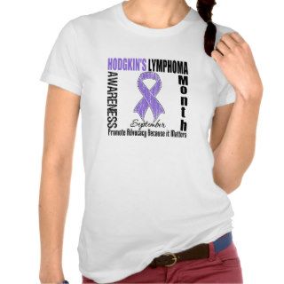 Hodgkins Lymphoma Awareness Month Distress Ribbon Tee Shirt