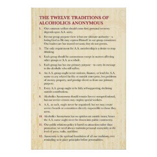 Twelve Traditions of Alcoholics Anonymous Print