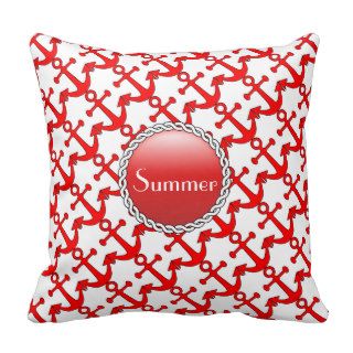 Anchor Away Red Custom Pillow