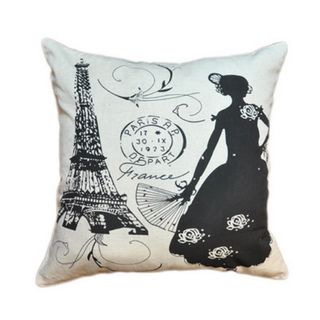 French Lady Cotton 20 x 20 inch Decorative Pillow Cottage Home Throw Pillows