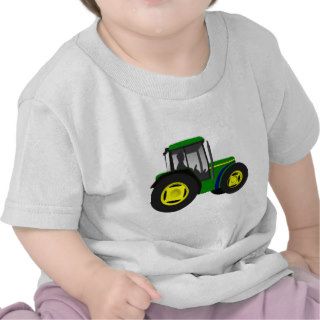 Cartoon Little Green Tractor Tee Shirts