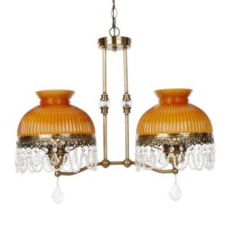 Dale Tiffany Diego Hurrican 2 Light Hanging Antique Brass Pendant Lamp STH11076