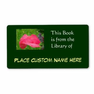 Book the Library of Custom Name Green Personalized Shipping Labels