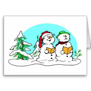 Christmas Carol Snowman Greeting Card