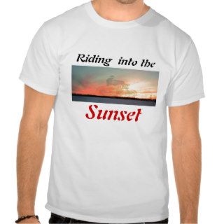 motorcycle sky, Riding  into the, Sunset Tee Shirt