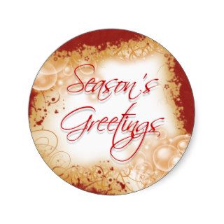 "Season's Greetings" festive Christmas greeting Stickers
