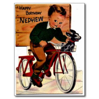 Nephew   Retro Happy Birthday Card Postcards