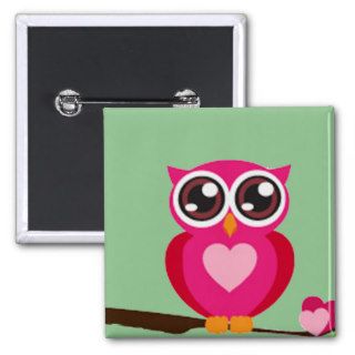 Pink Owl on Tree Branch