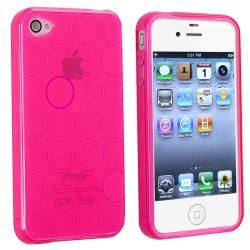 BasAcc Clear Hot Pink Circle TPU Rubber Case for Apple iPhone 4 BasAcc Cases & Holders