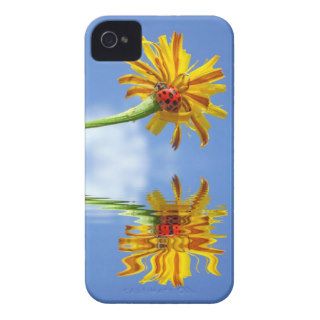 Ladybug on flower above water with reflection Case Mate iPhone 4 case