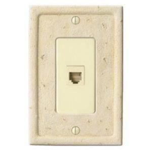 Creative Accents Stone 1 Phone Wallplate   Ivory 869IV17SPJ